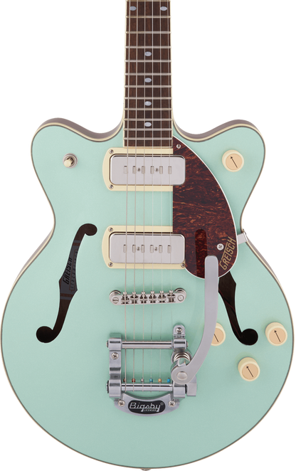 Gretsch G2655T-P90 Streamliner Center Block Jr. Double-Cut P90 w/Bigsby Two-Tone Mint Metallic ~and Vintage Mahogany Stain