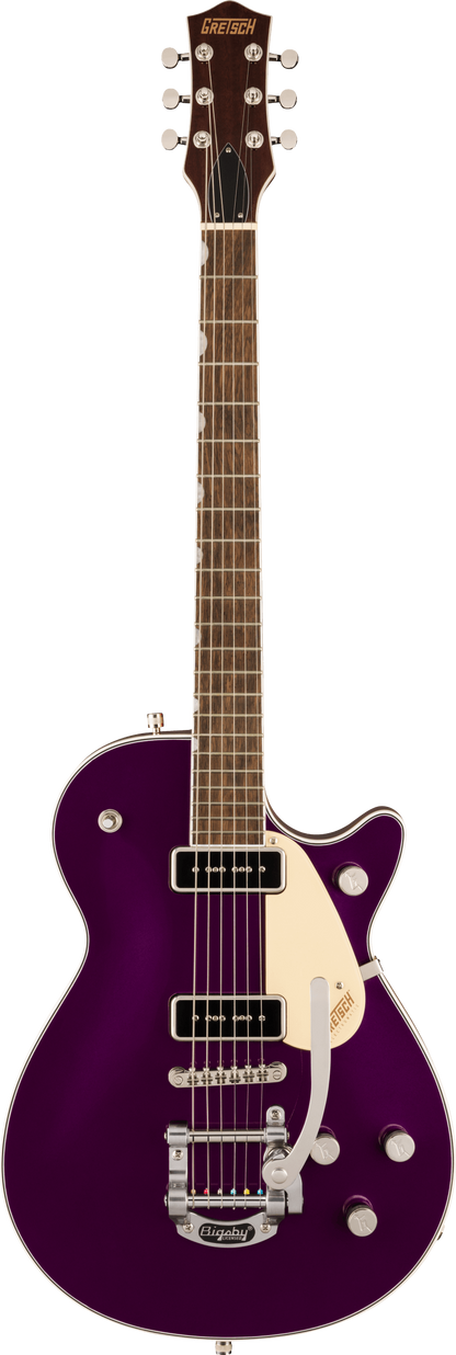 Full frontal of Gretsch G5210T-P90 Electromatic JetTwo 90 Single-Cut with Bigsby Amethyst.