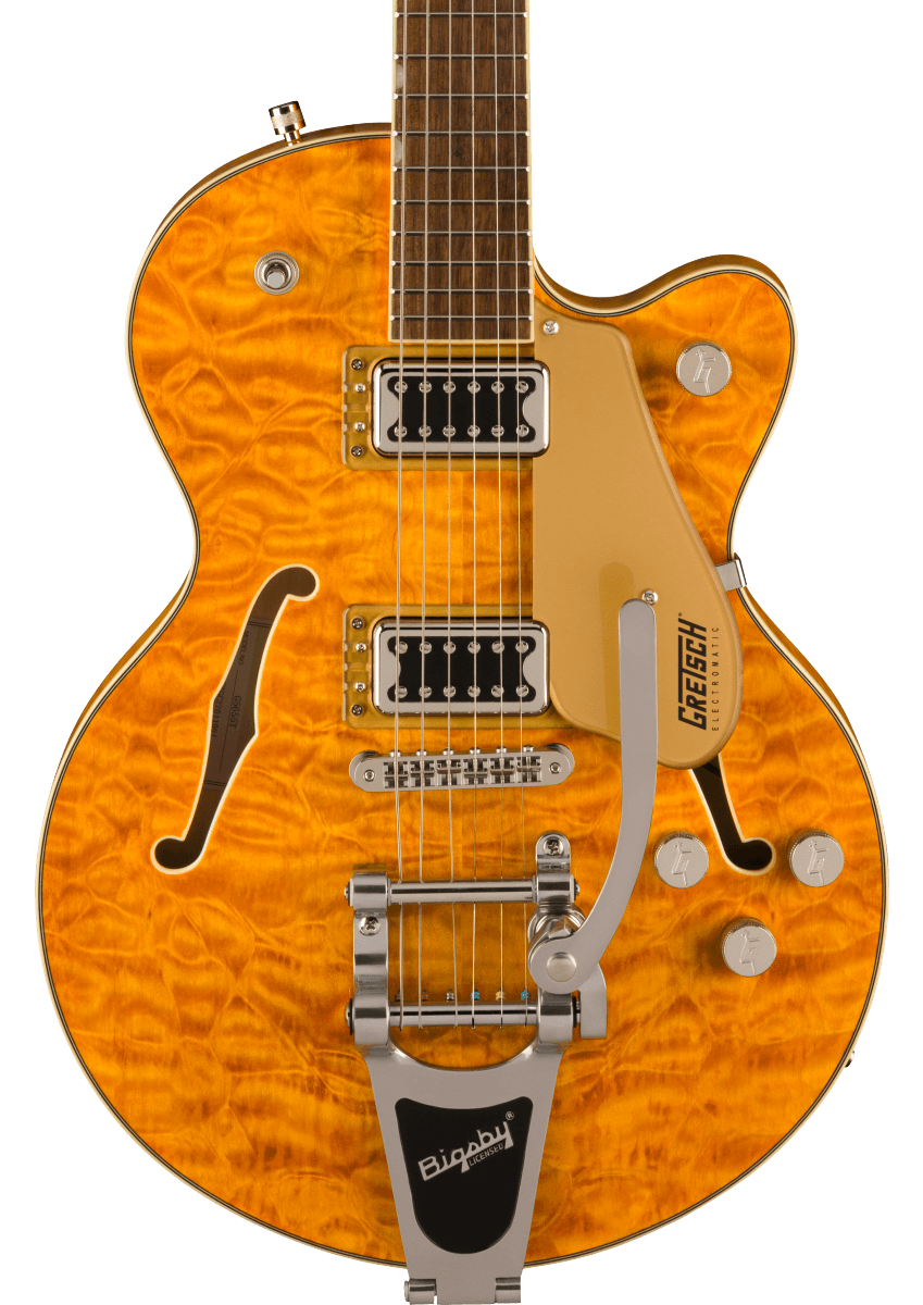 Front of Gretsch G5655T-QM Electromatic Center Block Jr. Single-Cut Quilted Maple w/Bigsby Speyside.