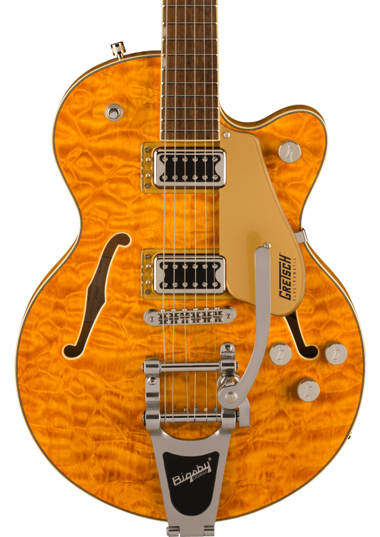 Front of Gretsch G5655T-QM Electromatic Center Block Jr. Single-Cut Quilted Maple w/Bigsby Speyside.