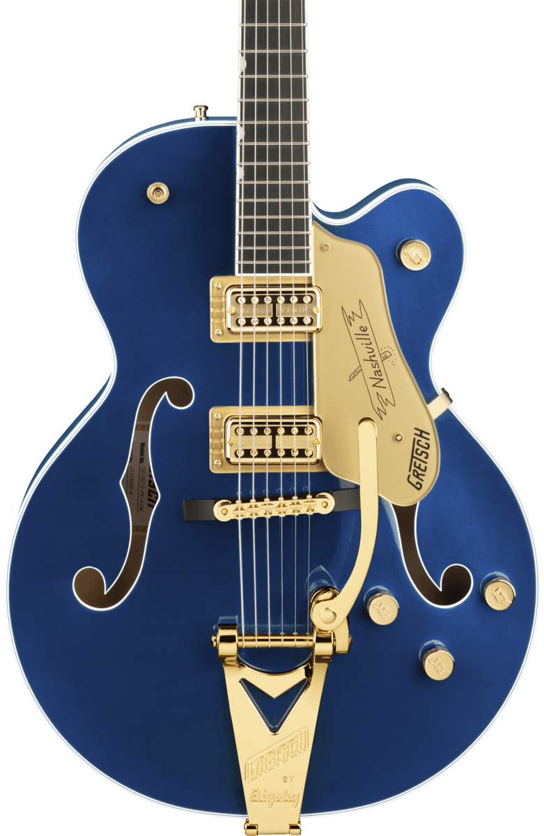 Gretsch G6120TG Players Edition Nashville Hollow Body w String Thru Bigsby Azure Metallic w case
