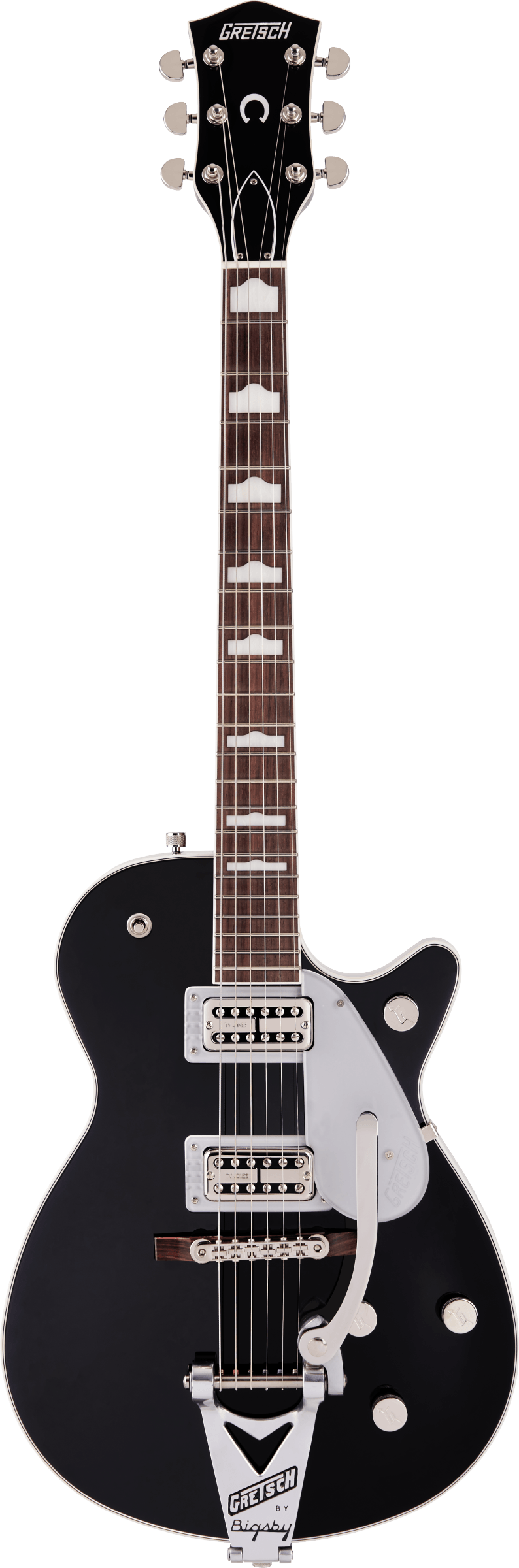 Full frontal of Gretsch G6128T-89VS Vintage Select ‘89 Duo Jet w/Bigsby Black.