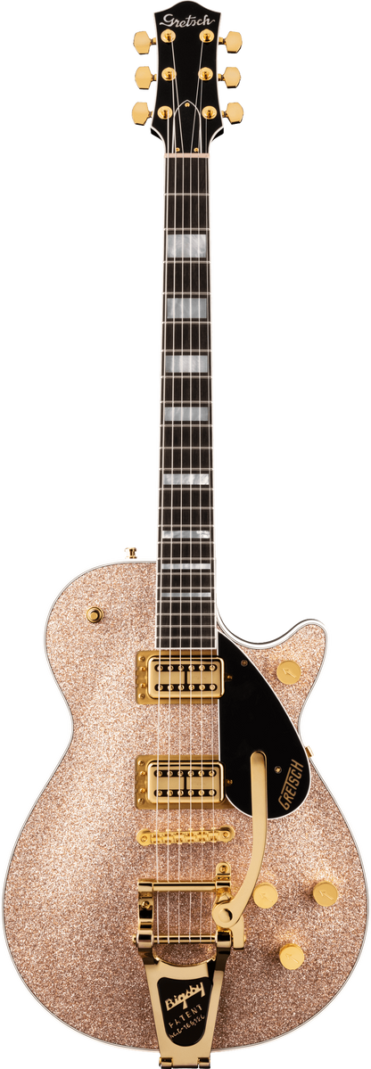 Full frontal of Gretsch G6229TG Limited Edition Players Edition Sparkle Jet BT w/Bigsby Champagne Sparkle.