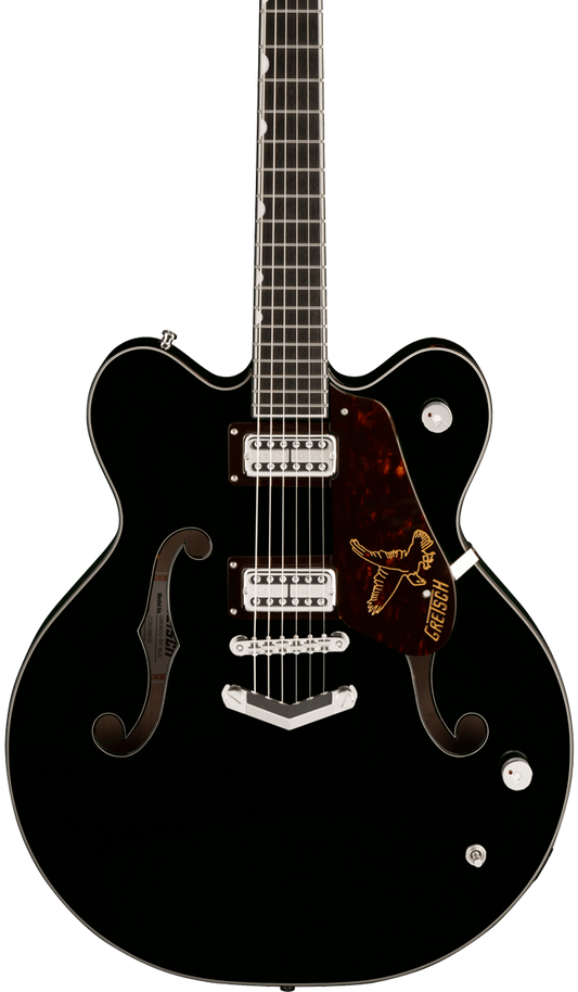 Front of Gretsch G6636-RF Richard Fortus Signature Falcon Center Block w/V-Stoptail Black.