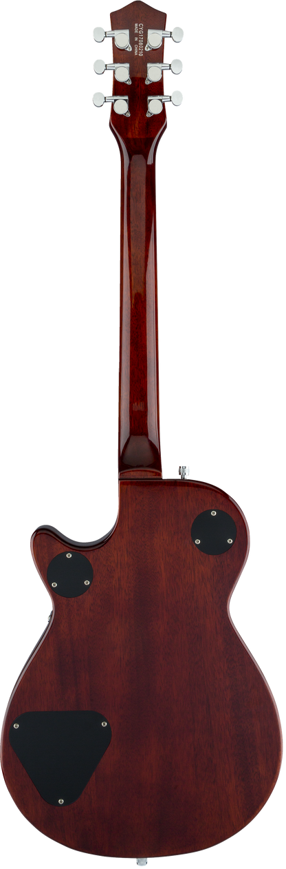 Back of Used Gretsch G5220 Electromatic Jet BT Single-Cut with V-Stoptail Dark Cherry Metallic.
