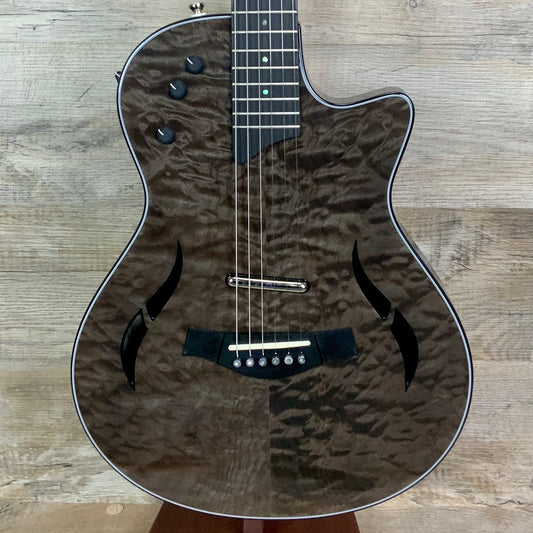 Front of Taylor Custom T5z LTD Quilt Maple Top Shark Grey Custom#11.