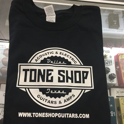 Full shot of Tone Shop Guitars T-Shirt Large.