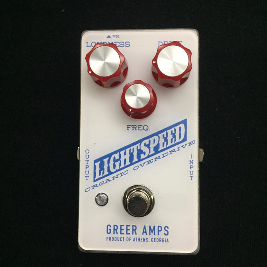 Top down of Greer Amps Lightspeed Organic Overdrive America.