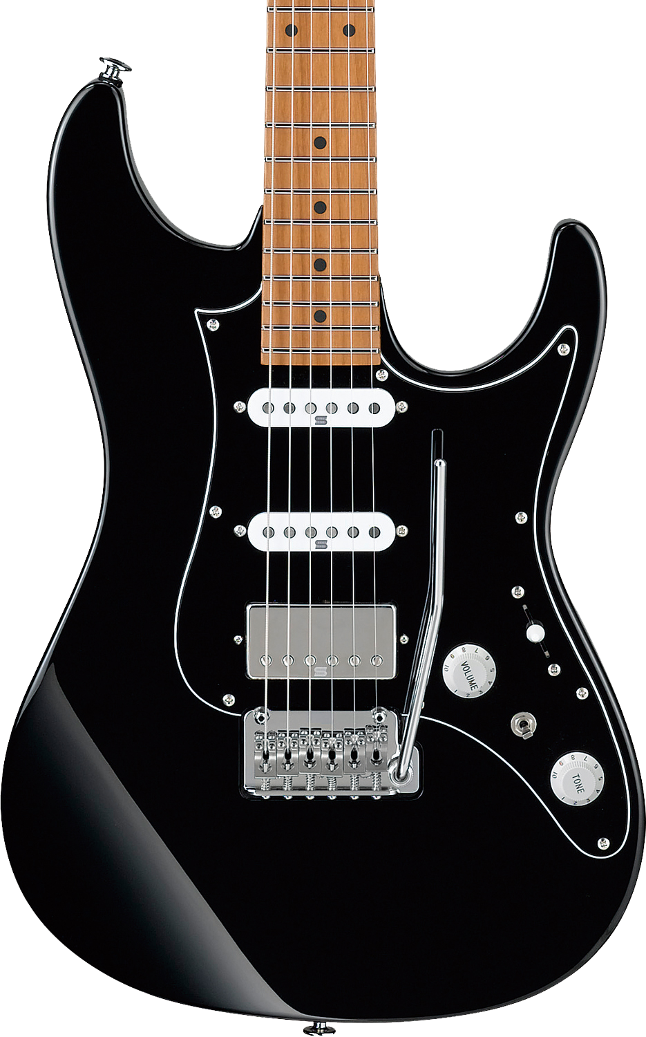 Front of Ibanez AZ2204BBK Prestige Black.
