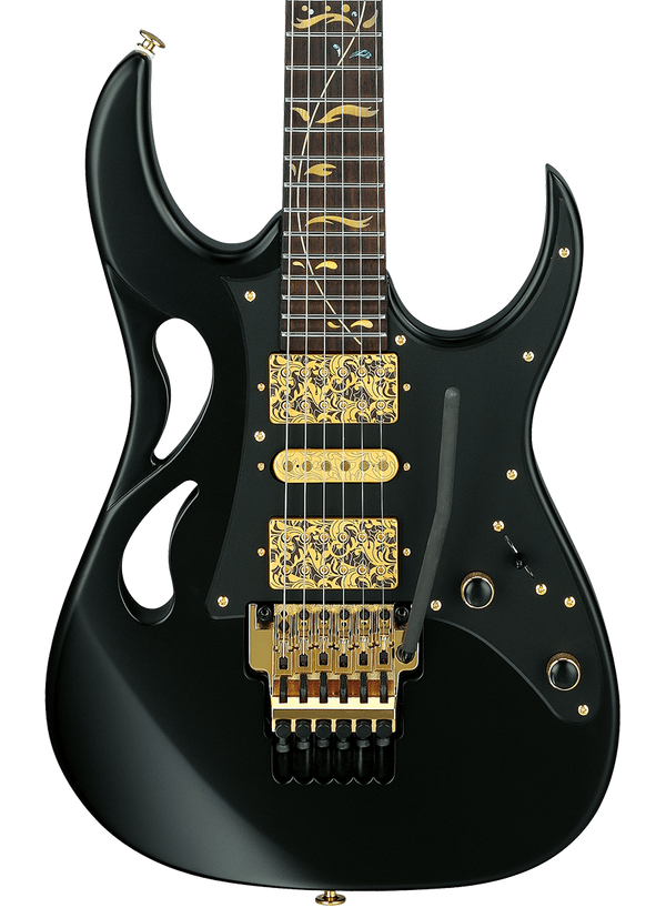 Front of Ibanez PIA3761 Steve Vai Signature Onyx Black.