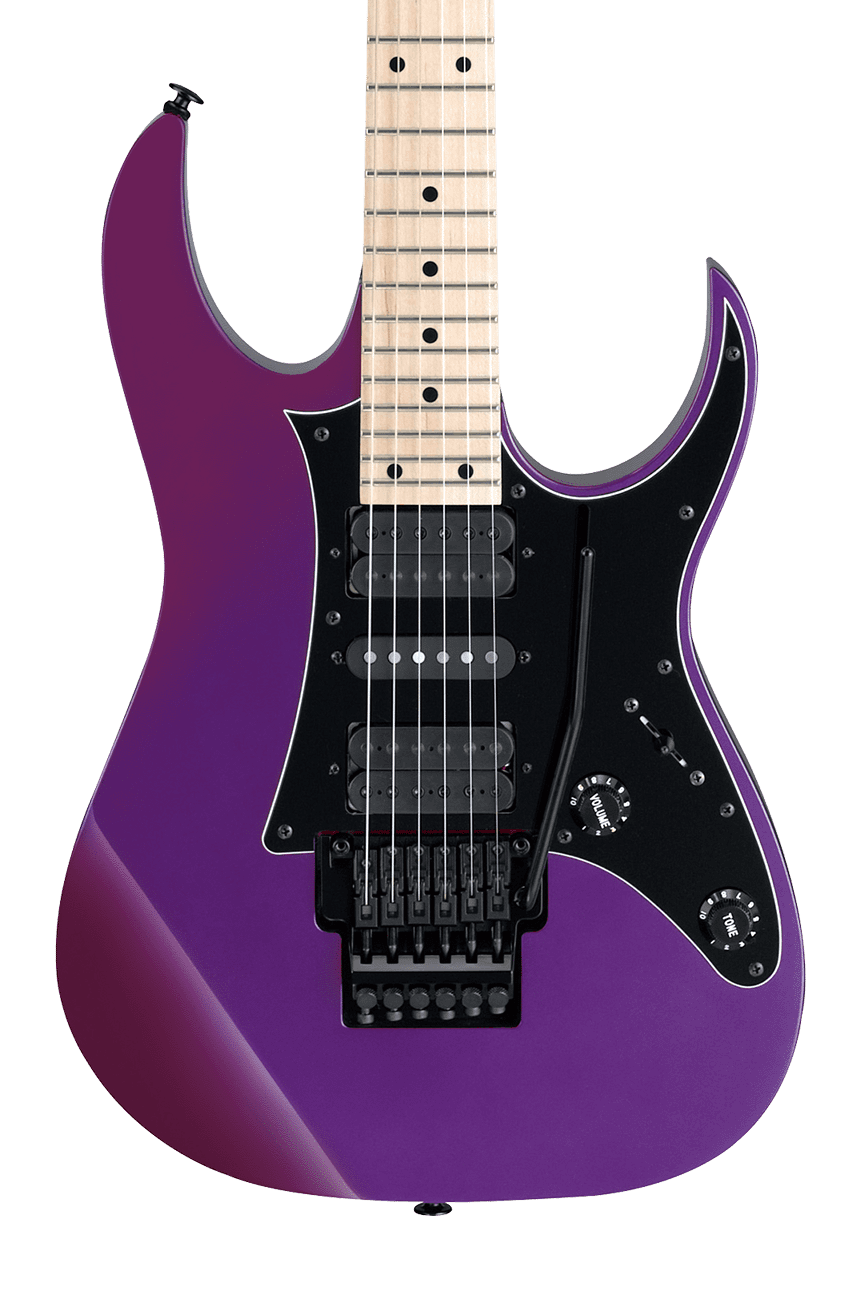 Front of Ibanez RG550 Genesis Collection Purple Neon.