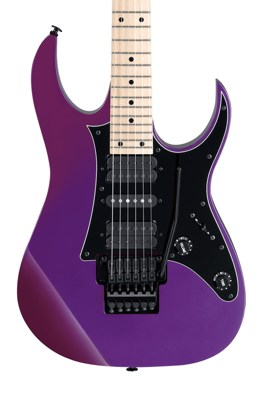 Front of Ibanez RG550 Genesis Collection Purple Neon.