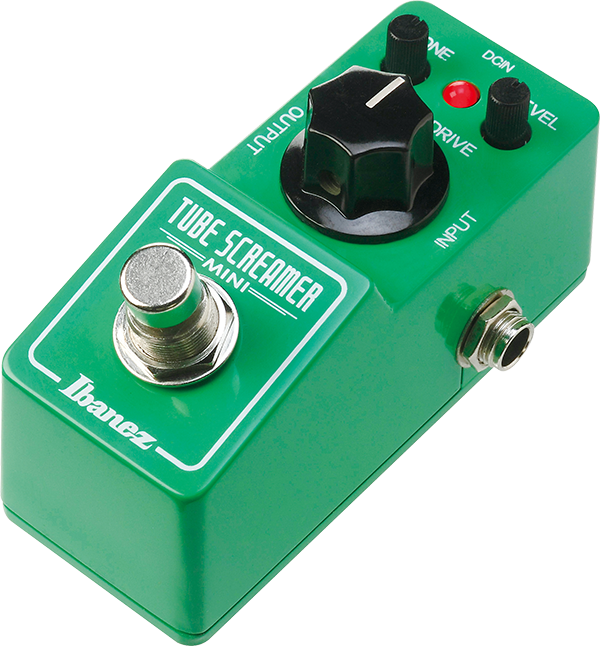 Front right angle of Ibanez Tube Screamer Mini.