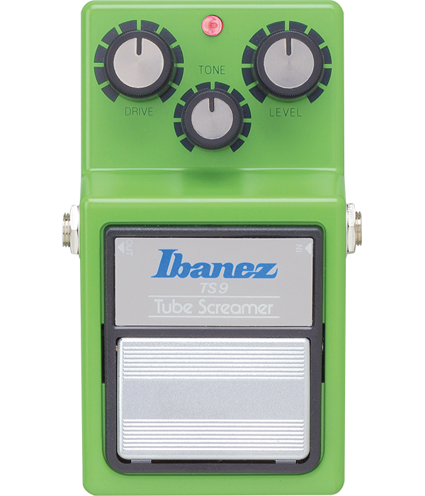 Top down of Ibanez Tube Screamer TS9 pedal.