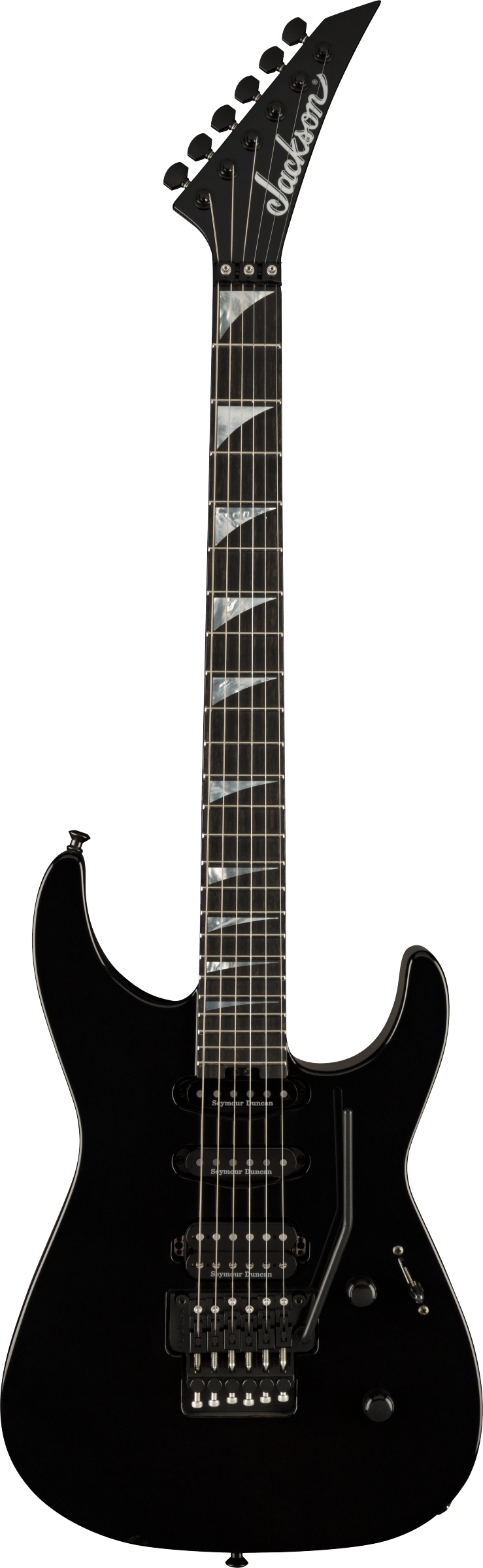Full frontal of Jackson American Series Soloist SL3 Gloss Black.
