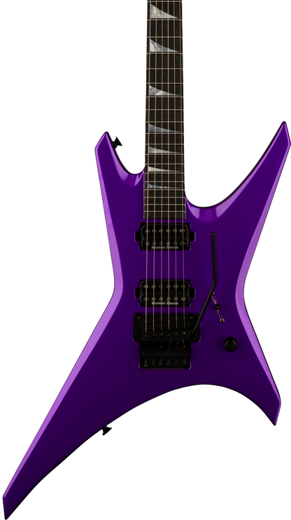 Front of body of Jackson Custom Shop Limited Edition Warrior NOS Purple Metallic.