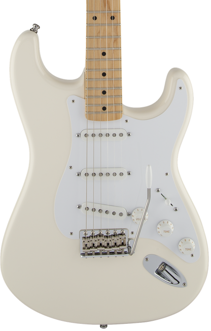 Front of Fender Jimmie Vaughn Tex-Mex Strat MP Olympic White.