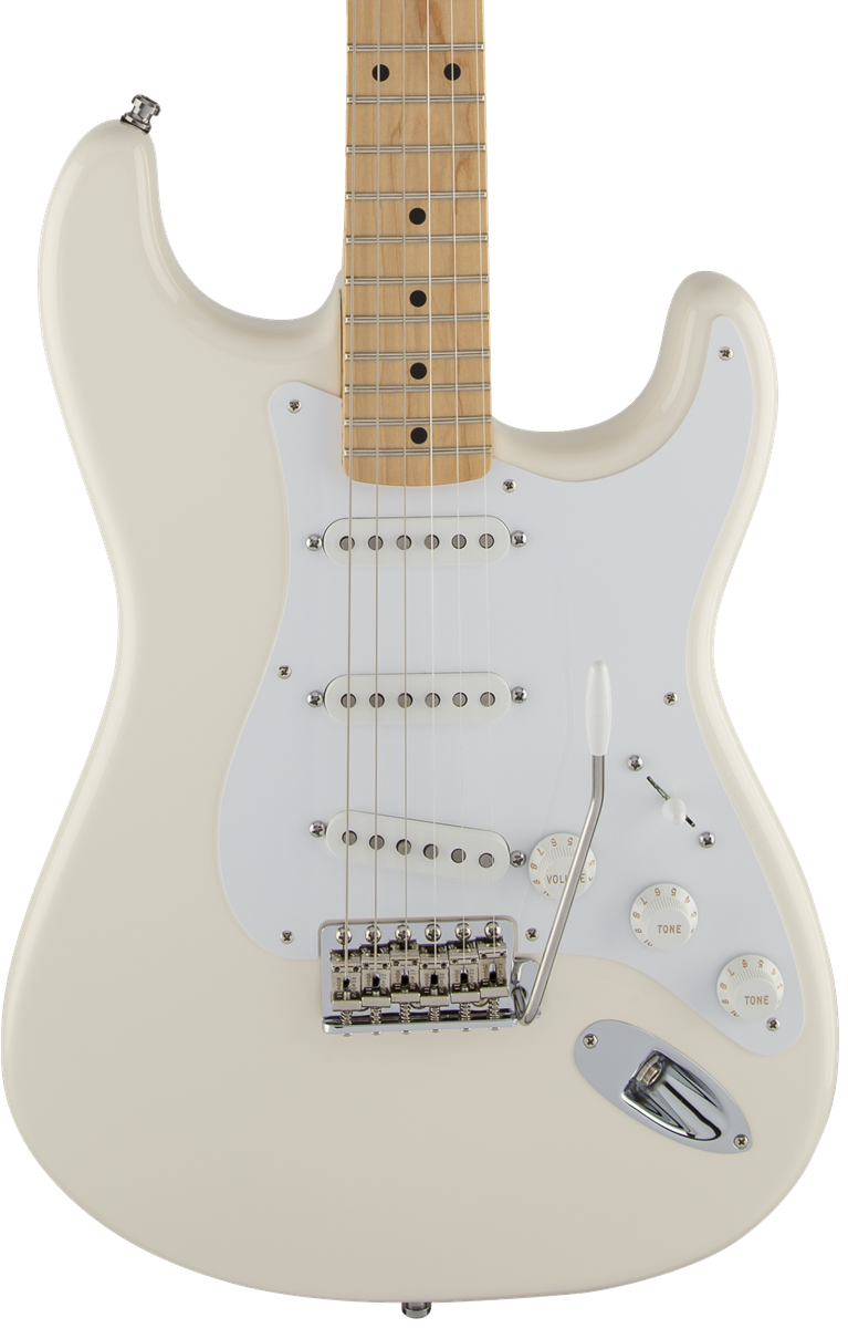 Front of Fender Jimmie Vaughn Tex-Mex Strat MP Olympic White.