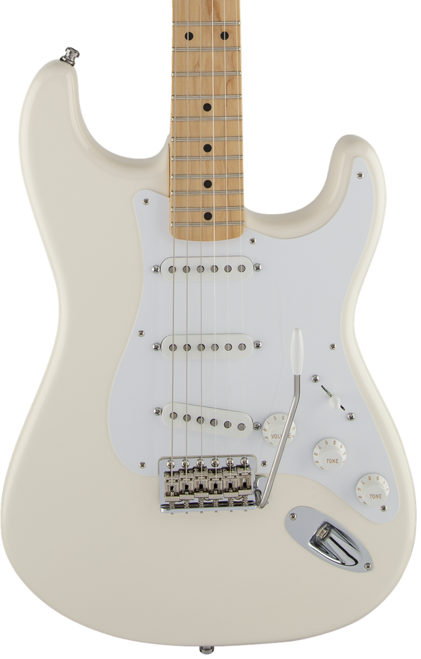 Front of Fender Jimmie Vaughn Tex-Mex Strat MP Olympic White.