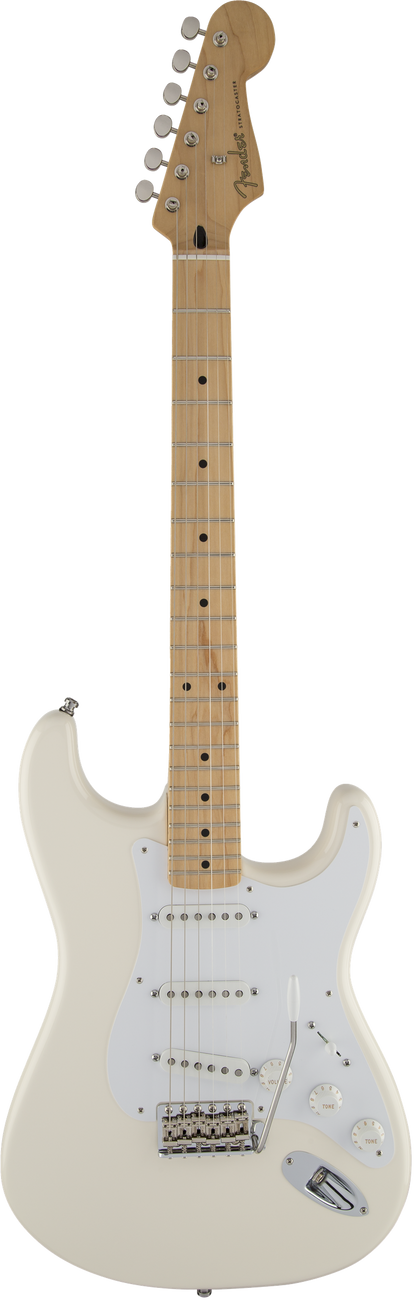 Full frontal of Fender Jimmie Vaughn Tex-Mex Strat MP Olympic White.