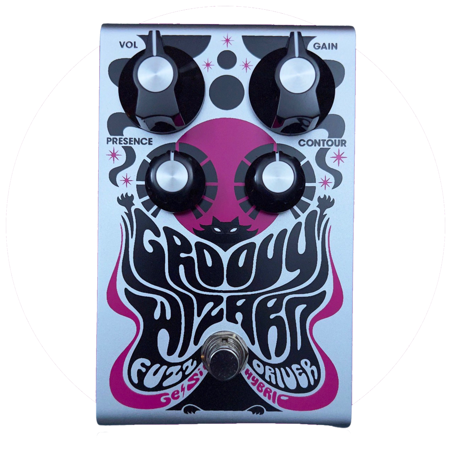 Top down of Kittycaster Fx Groovy Wizard Fuzz Driver.