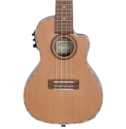 Lanikai CDST-CEC Cedar Solid Top Cutaway Electric Concert Ukulele