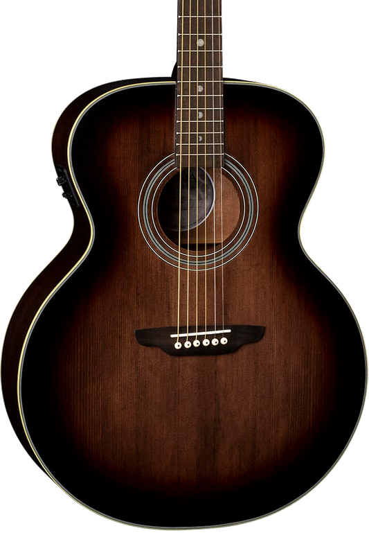 Luna Art Vintage Jumbo Solid Top A/E Distressed Vintage Brownburst