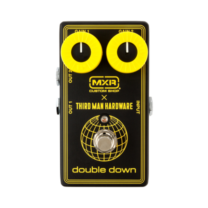 Top down of MXR X Third Man Hardware Double Down Pedal.