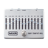 Top down of MXR M108S Ten Band EQ Silver.
