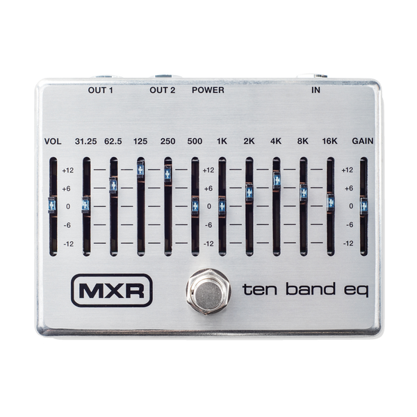 Top down of MXR M108S Ten Band EQ Silver.