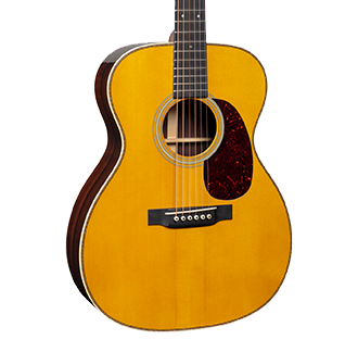 Front of Martin Custom Shop 000-28 Authentic 1937 Vintage Low Gloss w/ Stage 1 Aging.