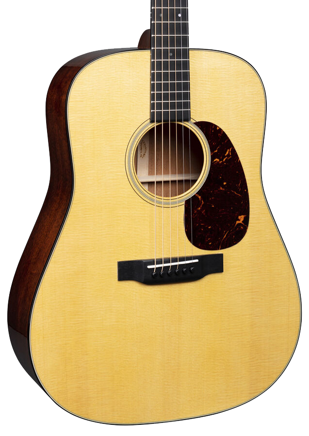 Front of Martin D-18 Natural.