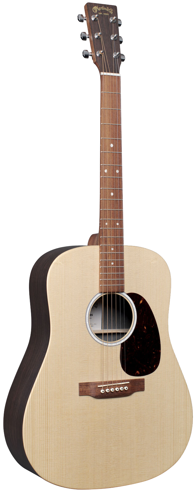 Full frontal of Martin D-X2E Natural Rosewood.