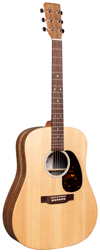 Full front angle of Martin D-X2E Natural.