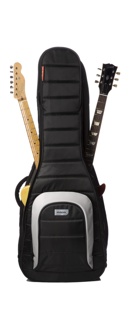 Front of Mono M80-2G-BLK Standard Dual Electric Gig Bag with guitars.