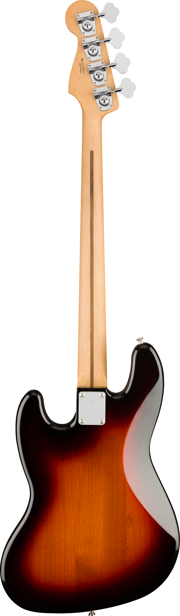 Back of Fender Player Jazz Bass MP 3-Color Sunburst.