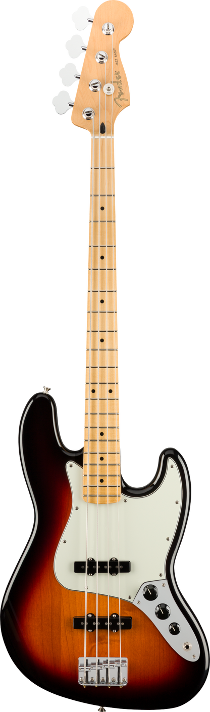 Full frontal of Fender Player Jazz Bass MP 3-Color Sunburst.