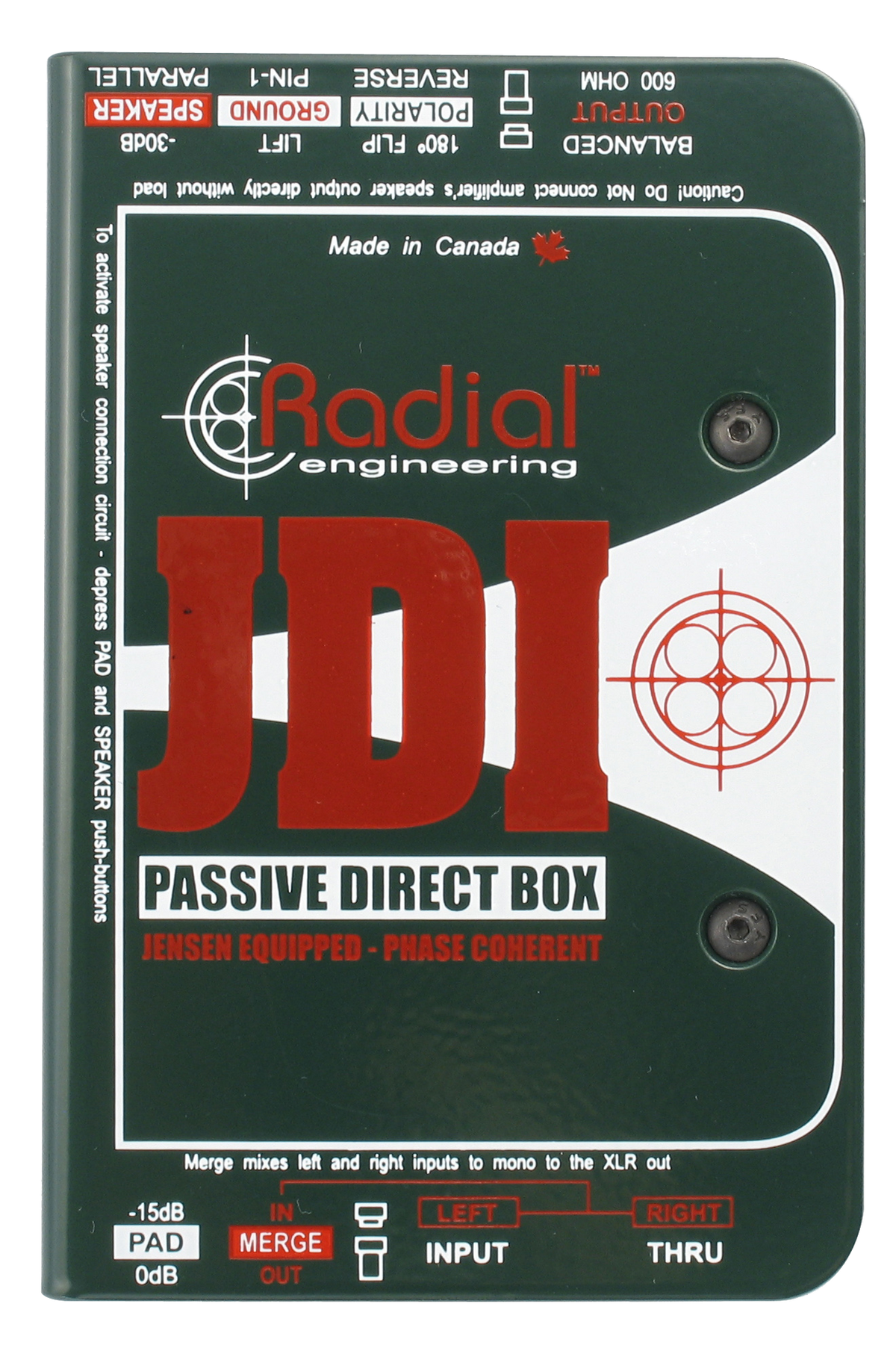 Top down of Radial JDI Passive Direct Box.