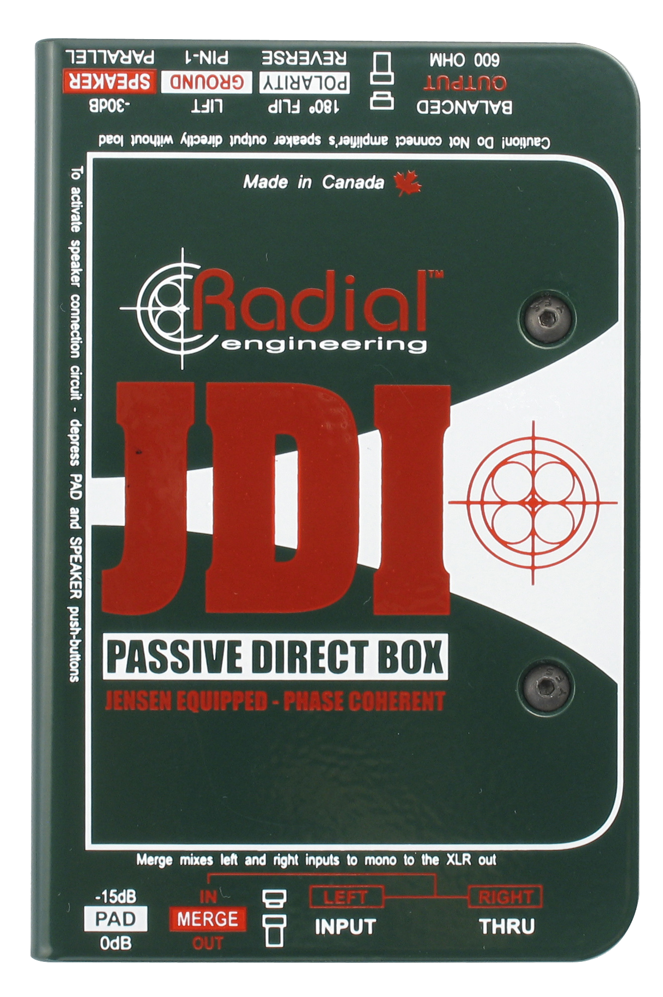 Top down of Radial JDI Passive Direct Box.