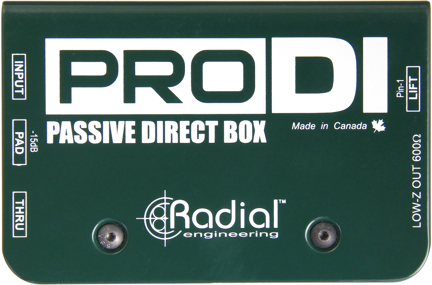 Top down of Radial Pro DI Direct Box.