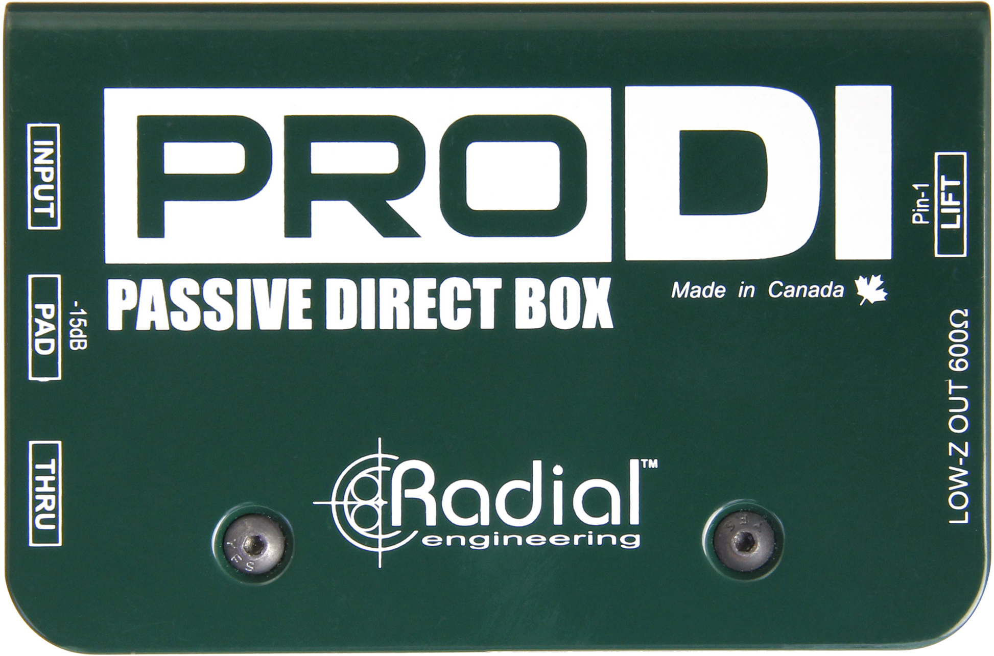 Top down of Radial Pro DI Direct Box.