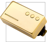 Front right angle of Railhammer CL-BR-gd Cleancut Humcutter Bridge Pickup Gold.