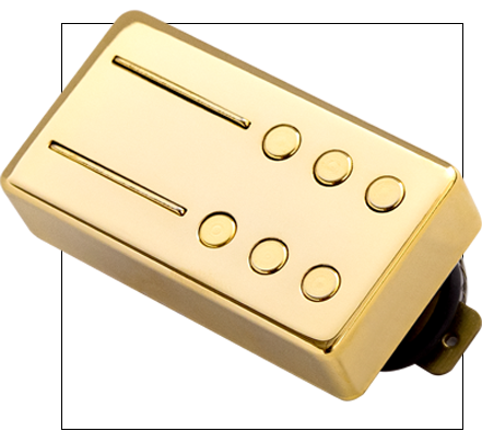 Front right angle of Railhammer HVI-BR-gd Hyper Vintage Bridge Pickup Gold.