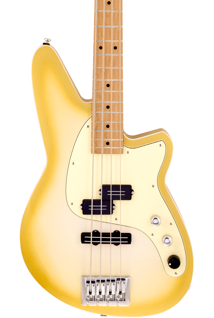 Front of Reverend Decision P Bass Venetian Pearl.