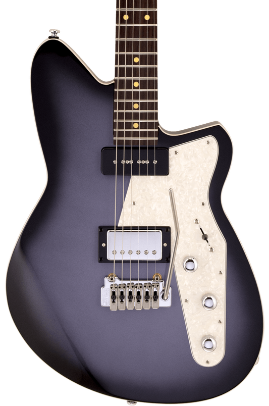 Front of Reverend Double Agent W Periwinkle Burst.