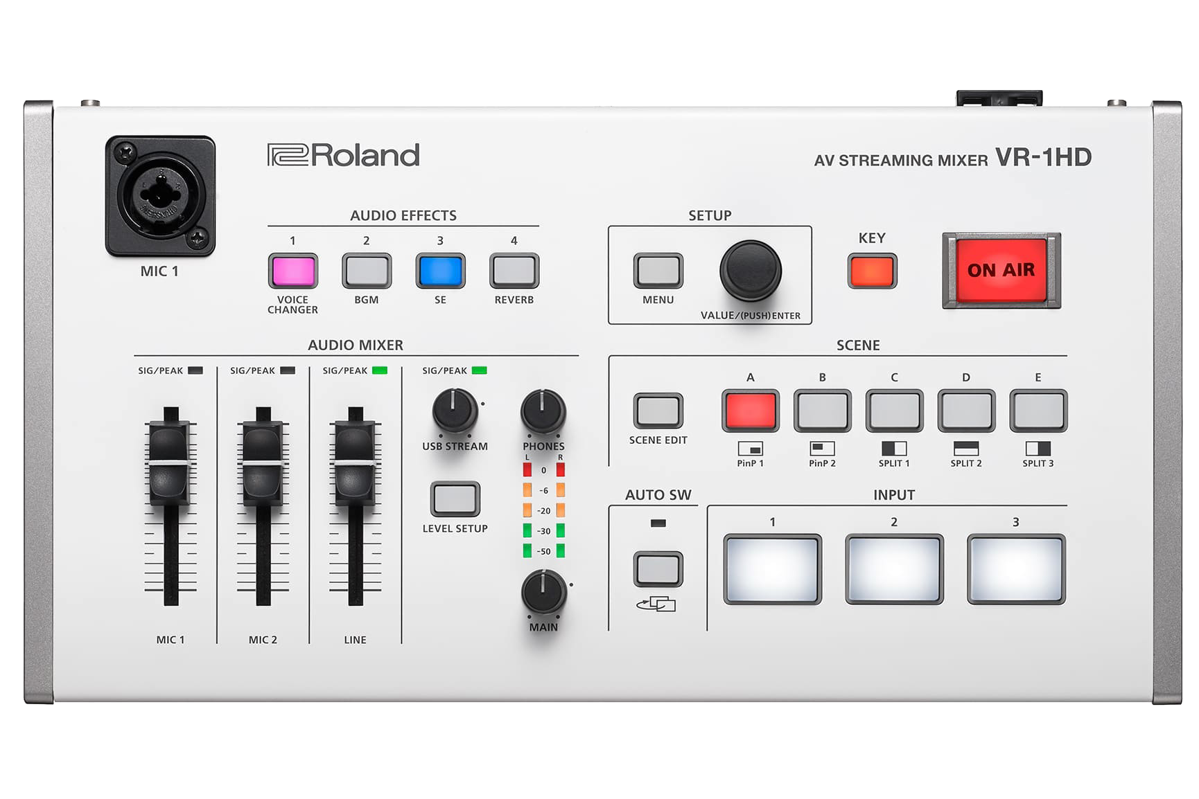 Top down of Roland VR-1HD AV Streaming Mixer.