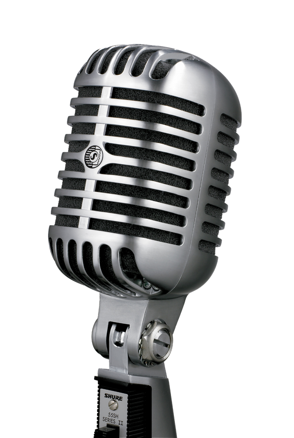 Front angle of Shure 55SH Series II Iconic Unidyne Vocal Microphone.