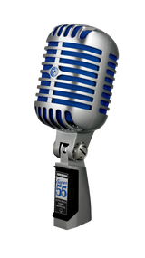 Front of Shure Super 55 Supercardioid Dynamic Vocal Microphone.