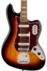 Front of Squier Classic Vibe Bass VI 3-Color Sunburst.