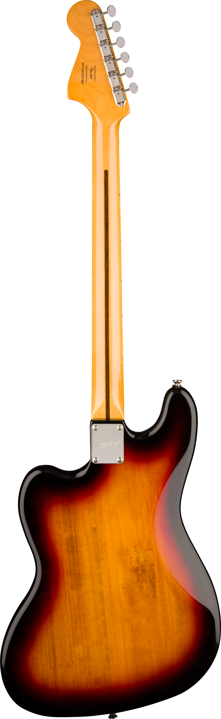 Back of Squier Classic Vibe Bass VI 3-Color Sunburst.